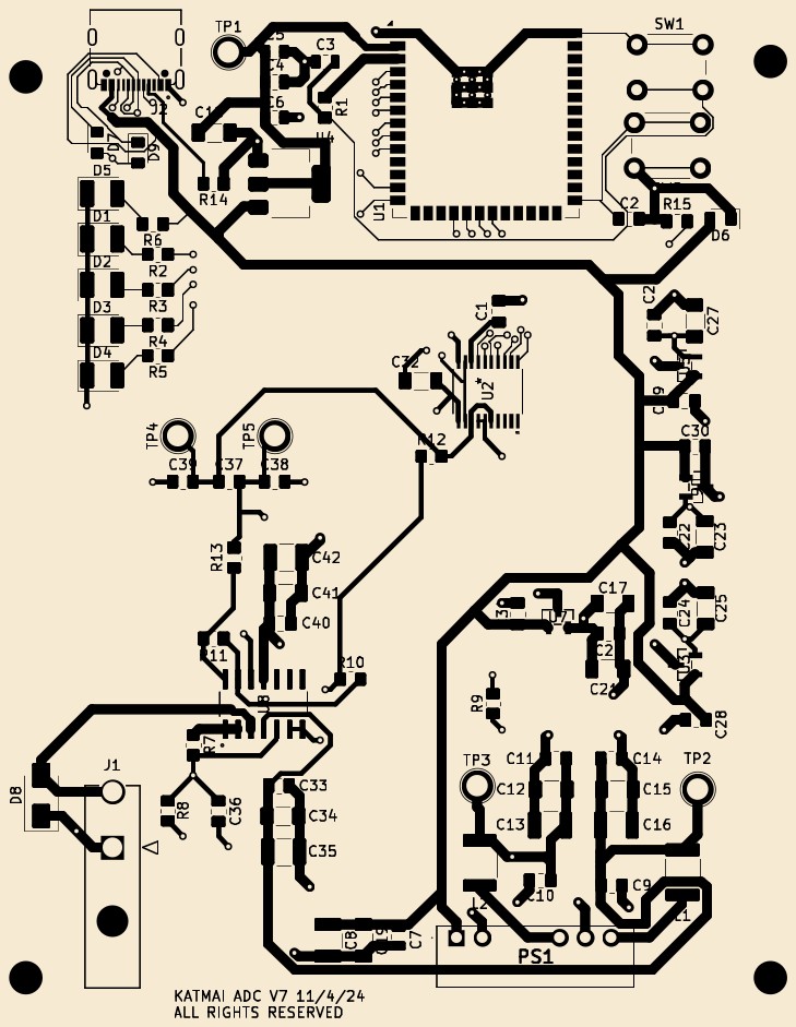 Front copper layout with component placement