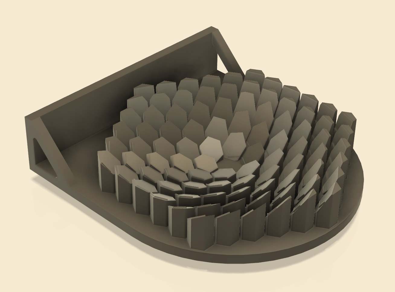 Render of the hexagonal mirror array module